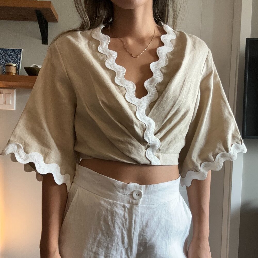 Linen summer crop top - Picture 1 of 2